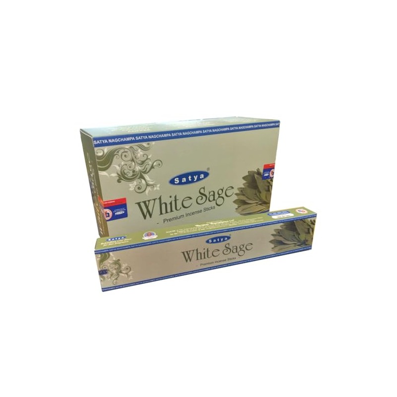 SATYA Premium White Sage Incense, 12 Boxes, Indian Satya Incense