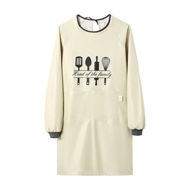 NAN Wind Women Kitchen Apron with Big Pockets,Long Sleeves Waterproof Apron for Cooking Baking Cleaning Work,Chef Aprons Kitchen Cooking Apron BBQ Grill Gift for Dad Men Women