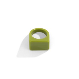 Rrdaily Multicolor Resin Chunky Rings for Women,Acrylic Resin Rings Exaggerated Knuckle Finger Rings Vintage Simple Charm Geometric Rings Jewelry Gifts (Green)
