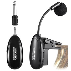 2.4G Wireless Saxophone Microphone Clip on Music Instruments Microphone, Wireless Receiver and Transmitter, for Saxophone and More