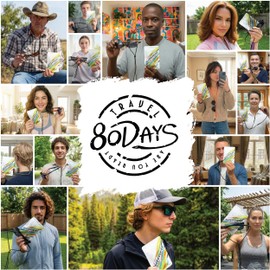 80Days Adjustable Eyeglass Strap: Nylon Retainer for Glasses and Sunglasses with Silicone Grips, Secure Fit