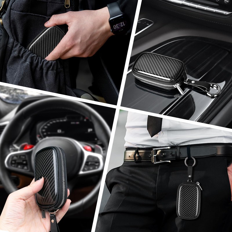 T-carbon Relay Attack Prevention Smart Key Case Real Carbon Wave