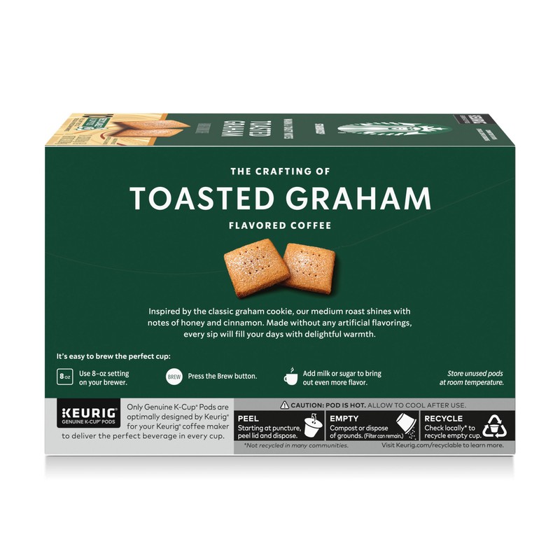 Starbucks K-Cup Coffee Pods, Flavored Hot or Iced Coffee, Toasted