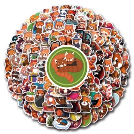 110 Pack Red Panda Cute Animal Stickers Waterproof Cartoon Little Panda Stickers for Water Bottle Laptop Car Bicycle Skateboard Scrapbooking Notebook,Panda Stickers for Kids Teens Adult