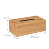 Relaxdays Bamboo Tissue Box (H x W 7.5 x 24 cm x