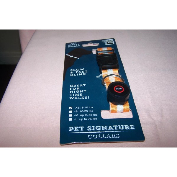 Pet Signature Collars LED Safety Collar Extra Small Dogs 3-10