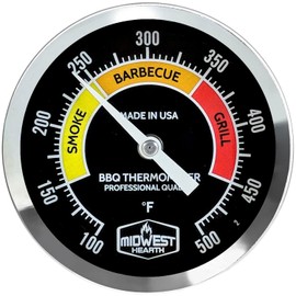 Midwest Hearth 5" Smoker Thermometer (Black Dial)