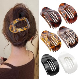 Pack of 6 Flat Hair Clips, Elegant Hair Clip, Flat Non-Slip Flat Hair Clips for Thick & Thin Hair, Curved Design, Duckbill Hair Clip for Everyday Use, Driving, Lying