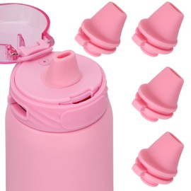 PEUTIER 4PCS Bite Valve Replacement for Ello Cooper 32oz Stainless Steel Water Bottle, Water Bottle Mouthpiece, Silicone Free BPA Spout Compatible with Ello Cooper 18/22/40oz Accessories Parts (Pink)