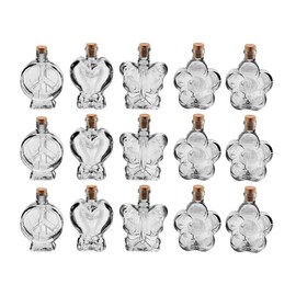 Artibetter 20 Pcs Mini Plastic Bottles Jars with Cork Stoppers 100ML Wishing Drifting Bottle Storage Vials Bead Candy Gift Container for Wedding Party Favors DIY Craft