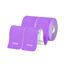 CKeep Precut Athletic Tape, 10 Different Colors, 2 Rolls, 40 Strips, 33ft, Cotton Elastic - Color: Purple