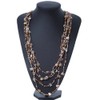 Avalaya Multistrand Antique White/Amber Coloured Shell/Glass Bead Long Necklace/ 86cm