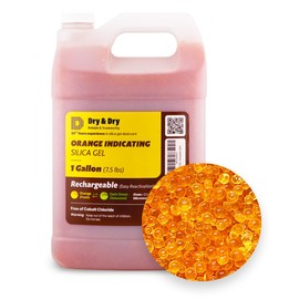 Dry & Dry [7.5 LBS] Premium Orange Indicating Silica Gel Desiccant Beads(Industry Standard 3-5 mm) - Rechargeable Silica Beads(1 Gallon)