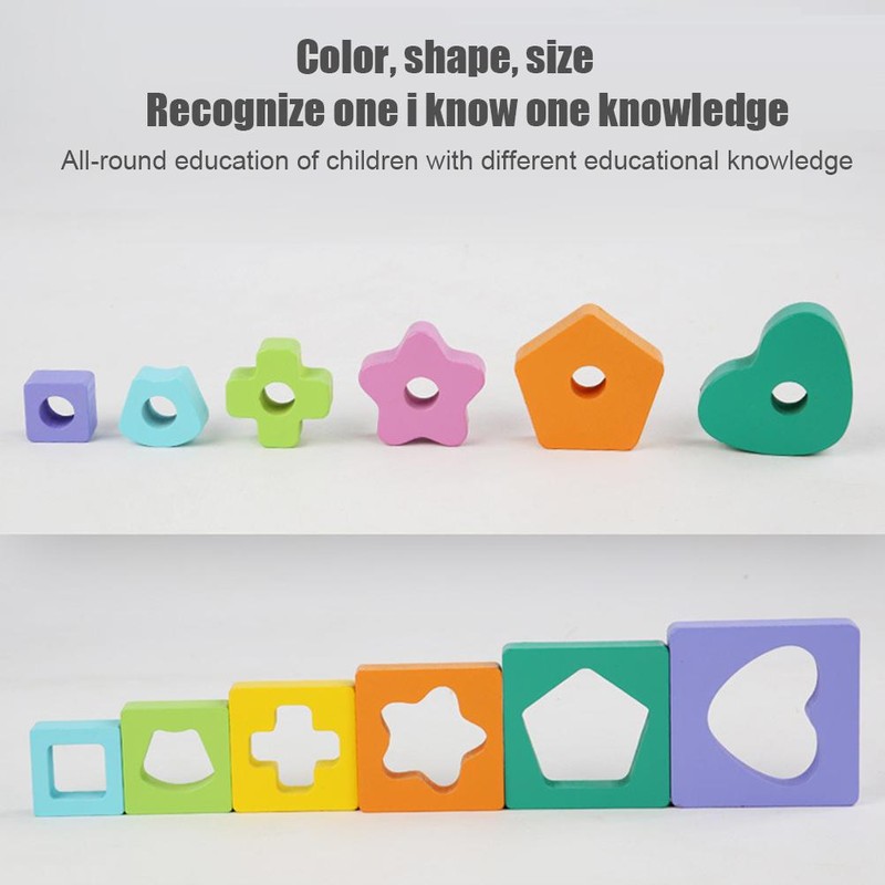 Wooden Tower Stacking Ring Toys for Kids Building Blocks Tower