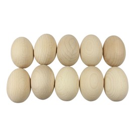 efo Wooden Eggs for Arts and Crafts or Easter Decorations - Easter Gift Idea - Great for Easter Basket Egg Hunt or Home Decor - Unpainted Eggs Set of 10