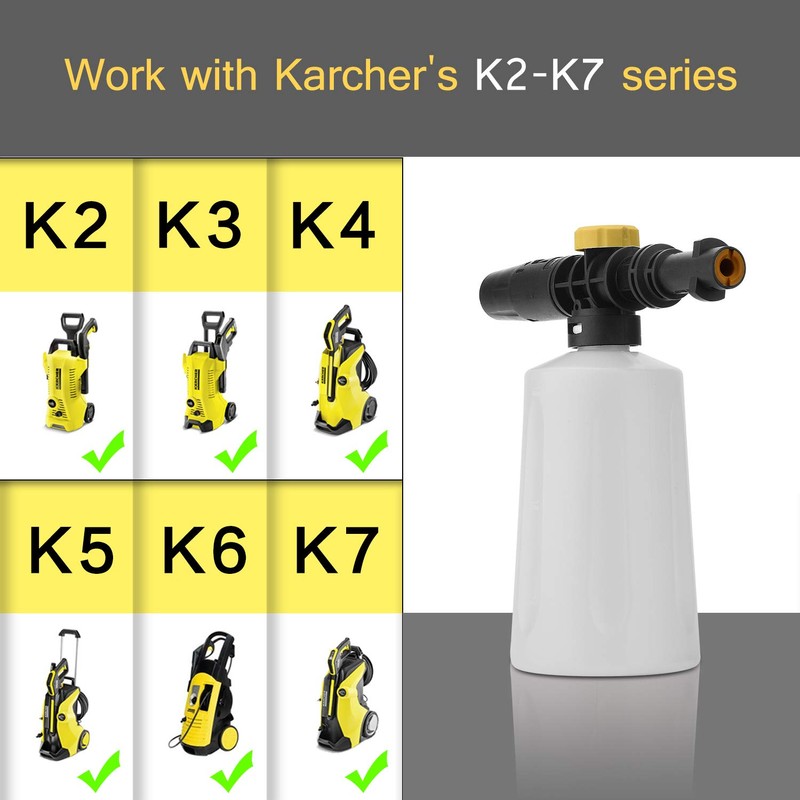 FUNTECK Foam Cannon for Karcher K Series, Adjustable Snow Cannon