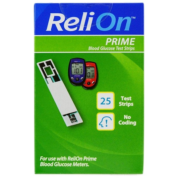 ReliOn Prime Blood Glucose Test Strips (25)