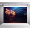 BELECO 7x5ft Fabric Hanukkah Backdrop Jewish Holiday Menorah Candles Background
