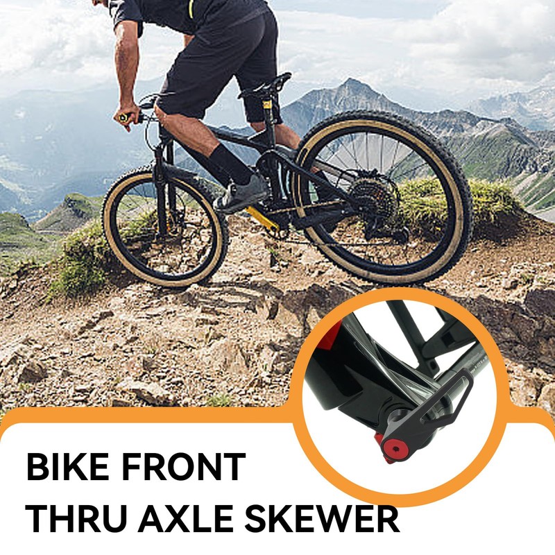 equlup Quick Release Thru Axle, M15x1.5 Thread Bikes Front Thru