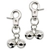 Bells for Dog Collars - 2 Pack Stainless Steel Bell Necklace for Dogs & Cat - Pet Pendant Accessories Training Collar Charm with Heavy Duty Snap Clips, Silver Christmas Gift