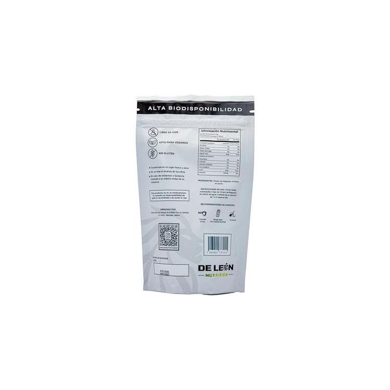 Citrato de Magnesio puro calidad Premium en Polvo 100g. Alta