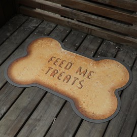 Le courant Dog Food Mat, Bone Shaped Water Absorbent Pet Food Mat, Non Slip Placemat for Pets Bowl and Water,Dog Food Mat,Pet Accessories Supplies, Bone Shaped -12x19 in