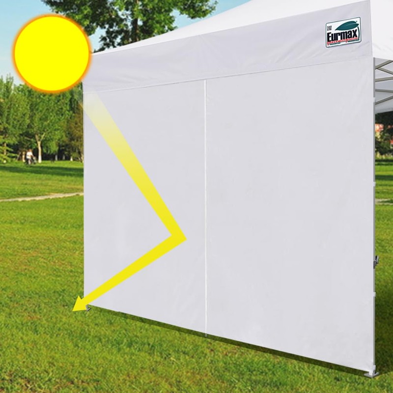 Eurmax USA 10FT Instant Canopy SunWall with Middle Zipper, Removeable