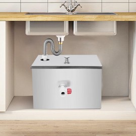Commercial Grease Trap Stainless Steel Interceptor Waste Water Oil-Water Separator Under Sink,Top Inlet for Restaurant Kitchen Home