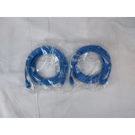 Black Box 2 pack Black Box Cat5e Value Line Patch Cable, Stranded, Blue, 15-ft. [4.5-m] -