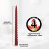 KONNI 0.87×10 Inch Dark Red Spiral Taper Candle, Unscented and