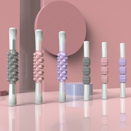 Versatile Stretching Muscle Massage Stick & Roller Set (2 Types) for Calf and Foot Massage M12 Pink 2ea