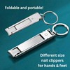 Thin Nail Clipper Flat Slim Keychain, 2 PCS Set for