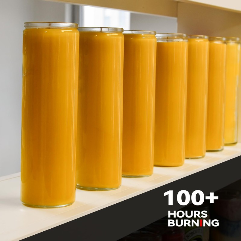 7-Day Pure Beeswax Yartzeit Candle - Unscented Devotional Prayer Candle