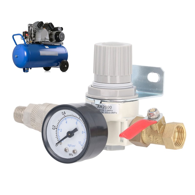 3/8in NPT Air Compressor Regulator with 0 to 1 MPa