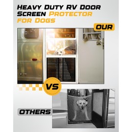 RETRUE RV Screen Door Protector Adjusts from 22" to 31.5" Aluminum Alloy Camper Screen Door Protector Guard for Dogs Kids Safe, Black