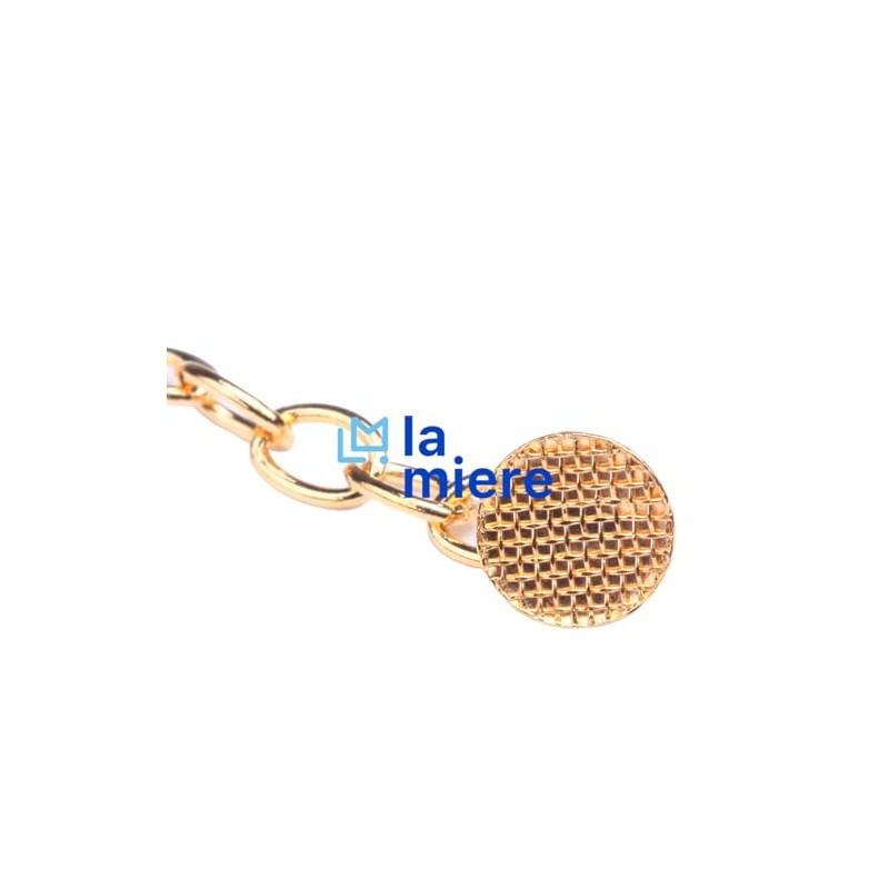 LA MIERE cadenas de botón linguales de tracción dorada, materiales
