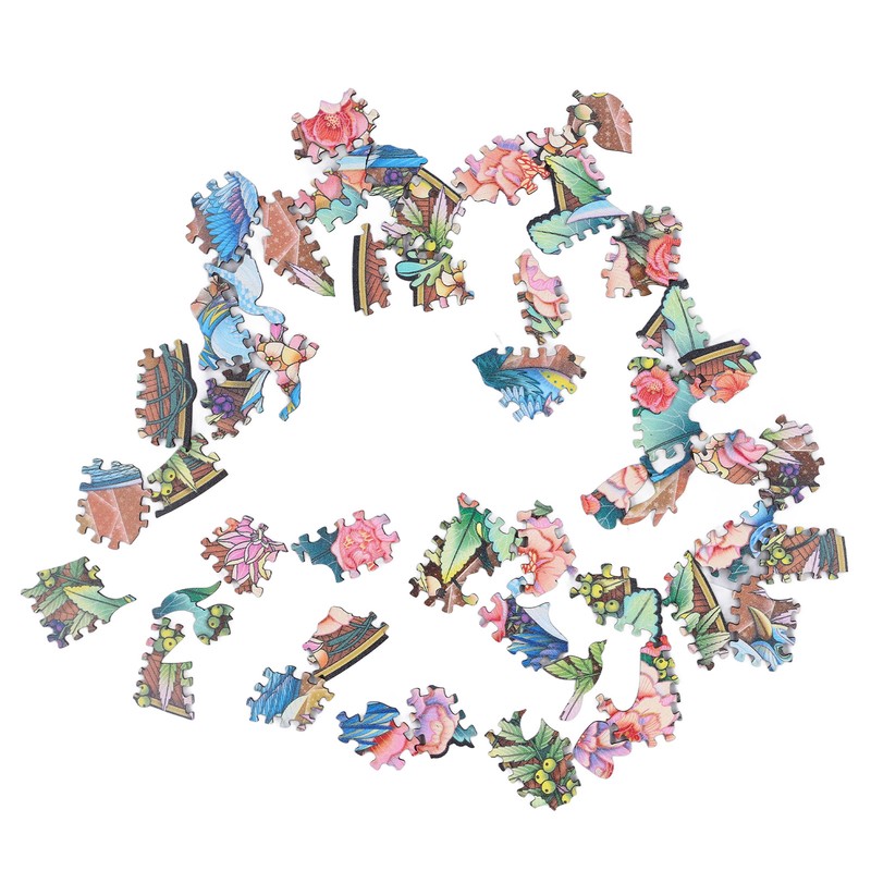 100 Piece Wooden Animal Jigsaw Puzzle Round Shaped Educational Hand