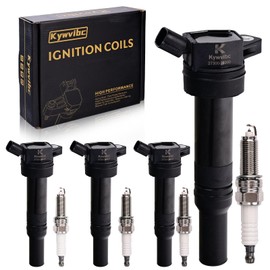 Kywvibc UF651 Ignition Coil, Double Iridium Spark Plug Compatible with 2011-2019 Kia Soul Forte Elantra 27300-2E000 &18846-11070 Set of 4