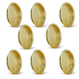 HOMOTEK 8 Pack Closet Door Finger Pull 2-1/8”, Easy Snap in Installation, Brushed Brass Finish, Fits a 5/16”Depth x 2-1/8" Diameter Opening Hole