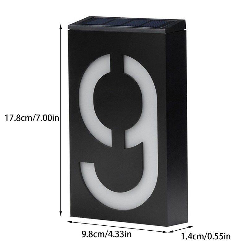 Solar House Number Solar Powered 1000mAh Rechargeable LED Illuminated Address