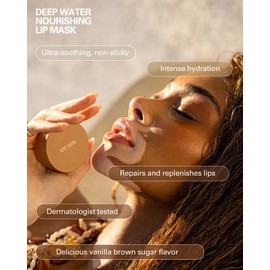 Cay Skin Deepwater Nourishing Lip Mask – Sleeping Mask for Overnight Repair & Hydration with Vitamin E + Shea Butter – Non-Sticky, Clear Formula in Signature Vanilla Brown Sugar Flavor – 0.7 oz