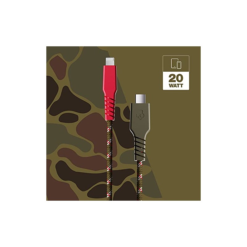 Skullcandy Line+ Cable Lightning trenzado, 15 W USB C a