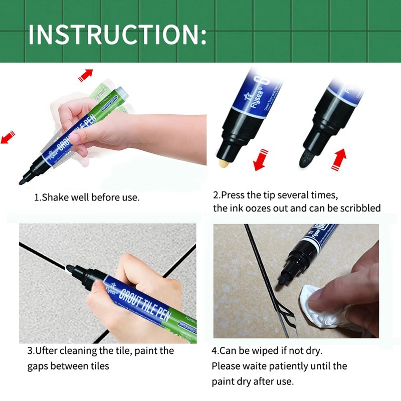 5 PCS Tile Grout Pen Home Repair Pen Tile Paint
