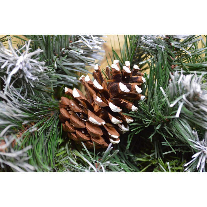 90cm (3ft) Frosted Glacier Christmas Swag with Pine Cones