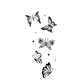 Butterfly Tattoo - Temporalis® | Ephemeral, Vegan & Waterproof Tattoo - EU Certified Cosmetics - Lasts 1-2 Weeks [ Flying Sky Butterflies]