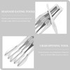 HEMOTON 6 Pack Seafood Forks Picks Stainless Steel Seafood Crab