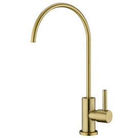 Brass RO Faucet - 360° Swivel Drinking Water Faucet for Kitchen Sink, Lead-Free Water Filter Faucet Compatible with Reverse Osmosis & Under Sink Filtration Systems, Elegant Brushed Gold Finish