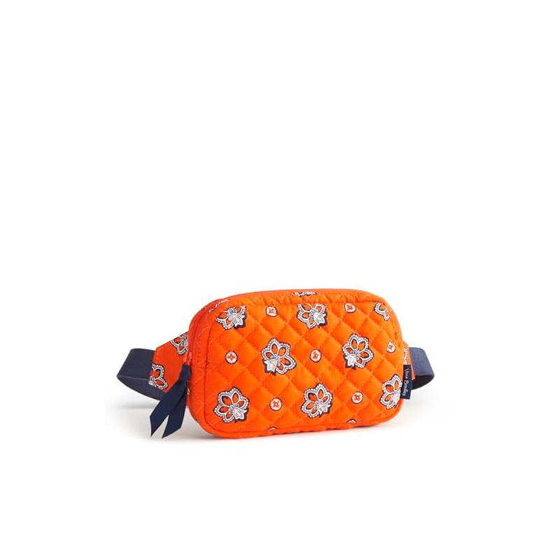 Vera Bradley Premium Cotton Mini Belt Bag, Orange/Navy Bandana