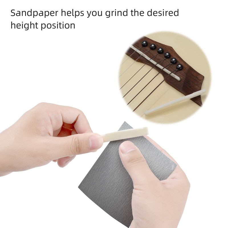 Irich True Bone Bridge Saddle and Nut with 2Pcs Sand