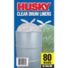 Husky 55 Gallon Clear Flap Tie Drum Liner- 80 ct.